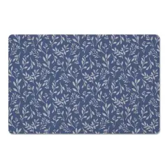 Delicate Floral Floor Mat Navy
