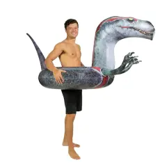 PoolCandy RealPrint&reg; Velociraptor Dinosaur Pool Tube
