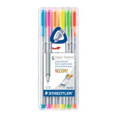 Staedtler&reg; Triplus&reg; Neon Fineliner Pen 6 Color Set
