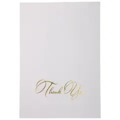JAM Paper Blank Gold Script Thank You Card Set, 25ct.