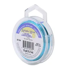 Artistic Wire&reg; 24 Gauge Silver Plated Tarnish Resistant Colored Copper Craft Wire, 15yd. Ice Blue