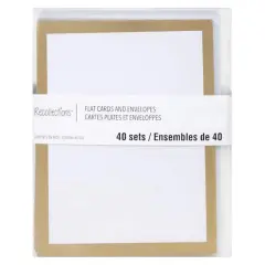 Gold Border Flat Cards & Envelopes by Recollections&trade;, 4.25" x 5.5"