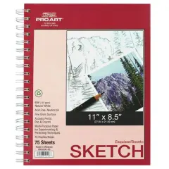 Pro Art&reg; Side Wire Sketch Pad, 8.5" x 11"