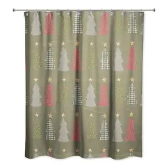 Green Tree Pattern Shower Curtain