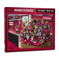 College Football Purebred Fans A Real Nailbiter 500 Piece Puzzle Arkansas Razorbacks