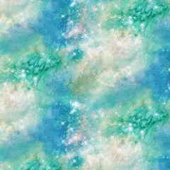 Fabric Editions Green Galaxy Cotton Fabric