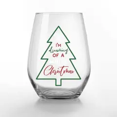 15oz. Dreaming of a White Christmas Stemless Wine Glass