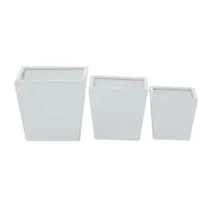 White Modern Planter, Set of 3" 7", 11", 5"