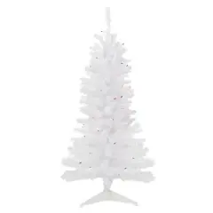 4ft. Pre-Lit Woodbury White Pine Artificial Christmas Tree, Multicolor Lights