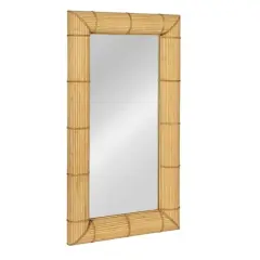 Hello Honey&reg; 43" Natural Brown Bamboo Rectangular Wall Mirror