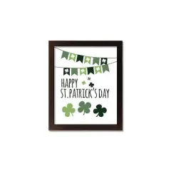 Happy St Pats Banner 11" x 14" Black Framed Print Under Plexiglass