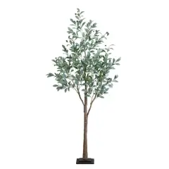 6ft. Pre-Lit Artificial Fruiting Olive Tree with Warm White LED Lights