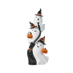 Glitzhome&reg; 21.75"H Halloween Resin Stacked Ghost Porch Decor