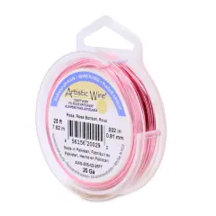 Artistic Wire&reg; 20 Gauge Silver Plated Tarnish Resistant Colored Copper Craft Wire, 25ft. Rose