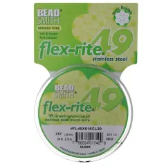 The Beadsmith&reg; Flex-rite&reg; 0.018" Clear 49 Strand Wire, 30ft.