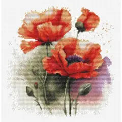 Luca-S The Poppy Flowers Counted Cross Stitch Kit