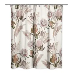 Protea Blooms Shower Curtain Cream