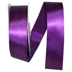 JAM Paper 1.5" x 50yd. Single Face Satin Ribbon Plum