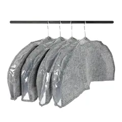 Household Essentials Hanging Garment Shoulder Covers, 4ct. Graphite