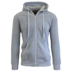 Galaxy by Harvic Boy's Fleece-Lined Zip-Up Hoodie Heather Gray