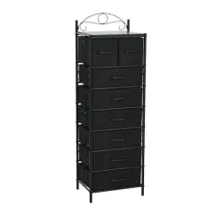 Household Essentials Victoria 54" 8-Drawer Narrow Dresser Black