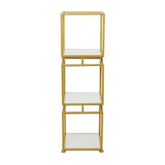 Gold Marble Glam Shelving Unit, 39" x 12" x 12"