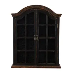 Black Traditional Wall Shelf, 22" x 8" x 28"
