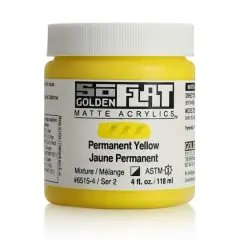Golden&reg; SoFlat Matte Acrylic Paint, 4oz. Permanent Yellow