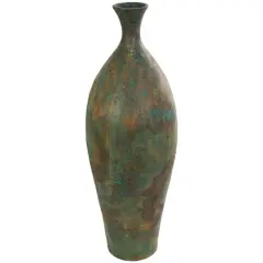 3ft. Green Ceramic Tall Distressed Antique Style Vase