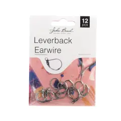 John Bead Must Have Findings 15mm Leverback Earwire, 12ct. Antique Silver