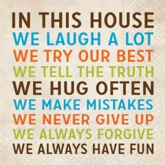 JAM Paper In This House Cocktail Napkins, 40ct.