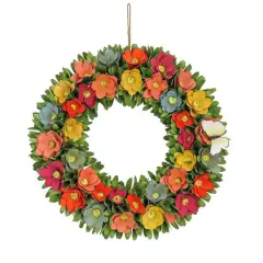 20" Spring Floral & Butterfly Wreath