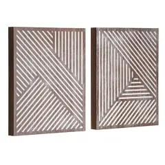 American Art D&eacute;cor&trade; Walnut Brown Contemporary Wood Wall D&eacute;cor Set