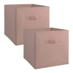 DII&reg; 11" Fabric Cube Storage Baskets, 2ct. Millennial Pink