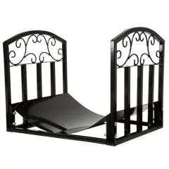 Hastings Home Black Indoor Firewood Holder Storage Rack