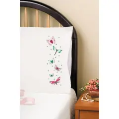 Tobin Beautiful Butterflies Stamped For Embroidery Pillowcase Set