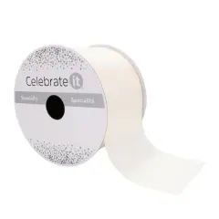 2.5" x 10yd. Satin Ribbon by Celebrate It&reg; Specialty Ivory