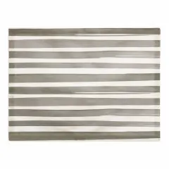 Watercolor Stripe Cotton Twill Placemat Brown/White
