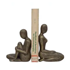 Hello Honey&reg; 9" Sitting Women Bookends Cast Iron, 2ct.