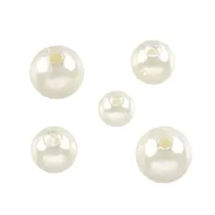 Ivory Plastic Pearl Round Beads by Bead Landing&trade;