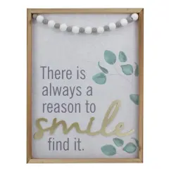 Beaded "There is Always a Reason to Smile" Wall D&eacute;cor