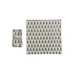 Hello Honey&reg; 18" Christmas Tree Print Stonewashed Cotton Napkins, 4ct.