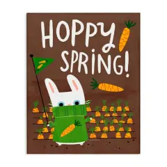 Stupell Industries Happy Spring Bunny & Carrots Canvas Wall Art