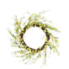 12" Yellow Forsythia Spring Wreath 