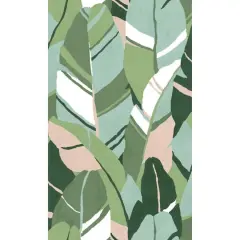 RoomMates Hearts of Palm Peel & Stick Wallpaper Green/Pink