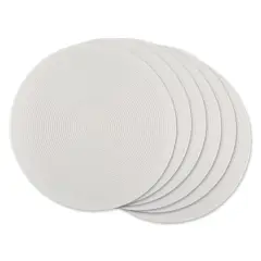 DII&reg; Round Plastic Woven Placemats, 6ct. White