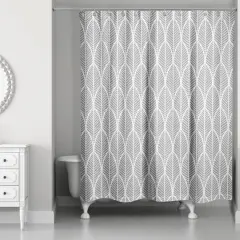 Leaf Shower Curtain Gray