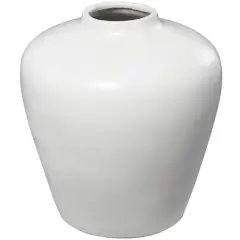 14" Modern Ceramic Vase White
