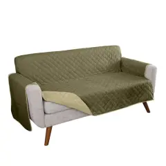 Home Details Reversible Quilted Furniture Sofa Protector Sage/Olive