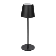 Hello Honey&reg; 14.5" Black Round Metal LED Rechargeable Table Lamp